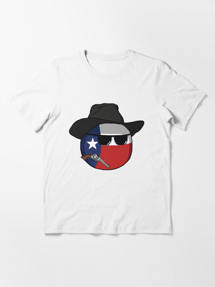 Texas Texasball Polandball Memes Funny Usa American Flag Poland Ball Meme With Gun And Cowboy Hat Memeball Hd High Quality Online Store T Shirt By Iresist Redbubble