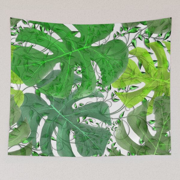 Item preview, PALM LEAF BOUNTY GREEN AND WHITE SPLENDOR designed and sold by Overthetopsm.
