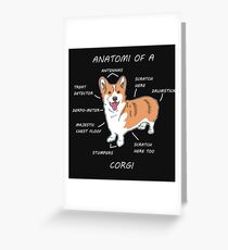 Funny Welsh Corgi Anatomi Shirt Geschenk Grußkarte