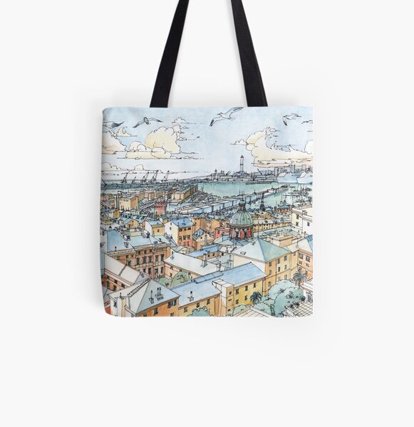 Panoramic of Genoa All Over Print Tote Bag