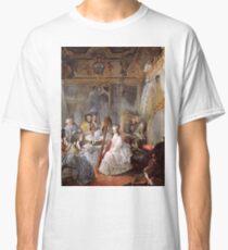 Camiseta clásica María Antonieta tocando el arpa en la corte francesa - Jean-Baptiste André Gautier-Dagoty