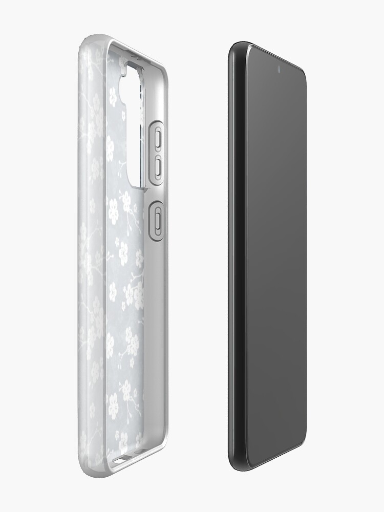 Alternate view of Navy and white cherry blossom pattern Samsung Galaxy Phone Case