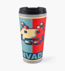 Invaders From Space, Invade Obama HOPE Parody Design 8bit Retro Video Game Pixel Alien Invasion T Shirt, tshirt, tee, jersey, poster, artwork Travel Mug