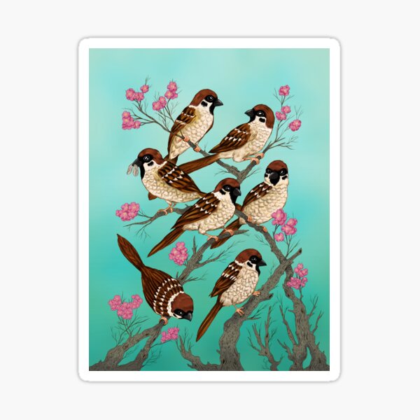 Sakura Sparrows Sticker