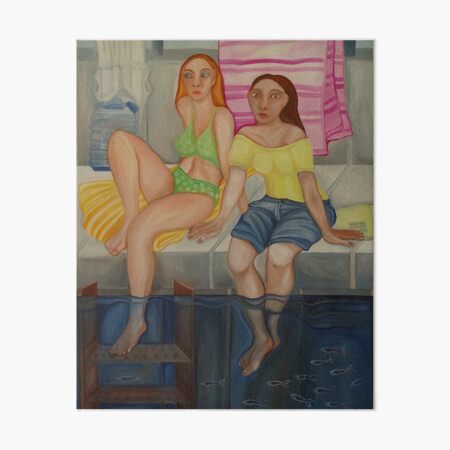 Summer at the lake Art Board Print