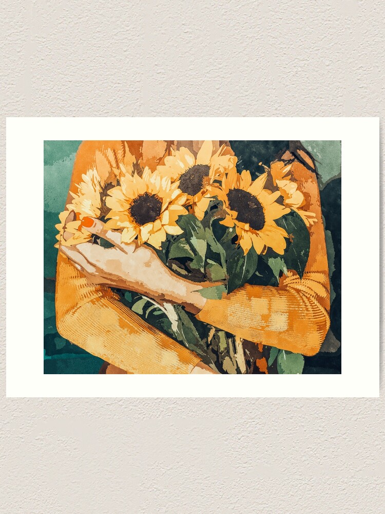 Alternate view of Holding Sunflowers Art Print