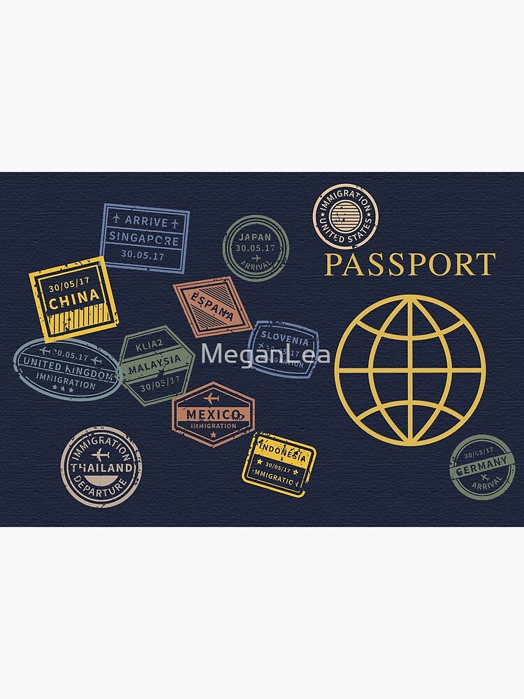 Blue Stamps Passport Cover