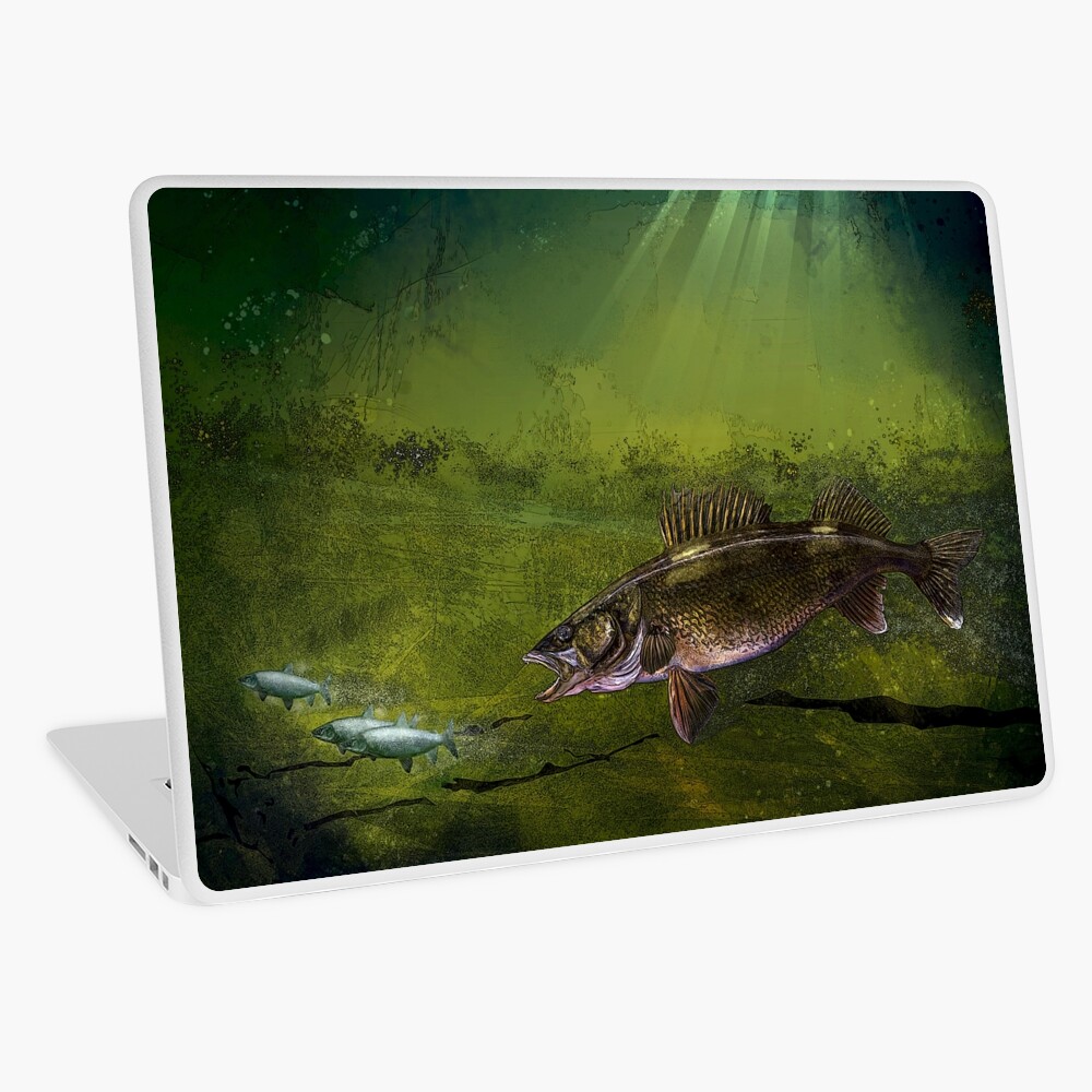 Walleye, the Chase, Fishing Art Mouse Pad for Sale by fishweardesigns