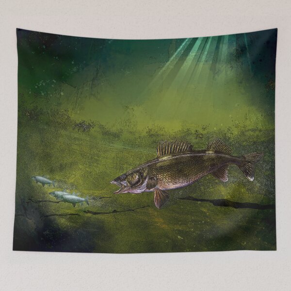 Item preview, Walleye, the Chase, Fishing Art designed and sold by fishweardesigns.