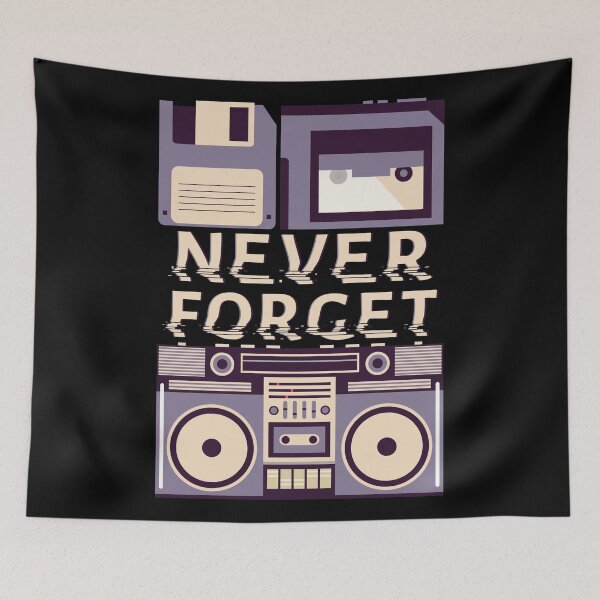 Item preview, Never Forget VHS cassette Eighties Retro disc designed and sold by anziehend.