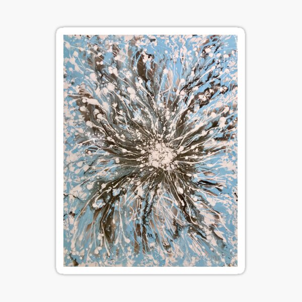 Item preview, White Chrysanthemum white blue gray pattern  designed and sold by See Foon.
