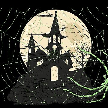 Vorschaubild zum Design Spider Halloween Haunted Moon House - Scary Halloween Gift von yeoys