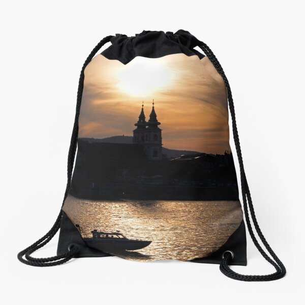 Danube at sunset Drawstring Bag