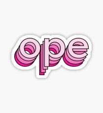 pink ope Sticker