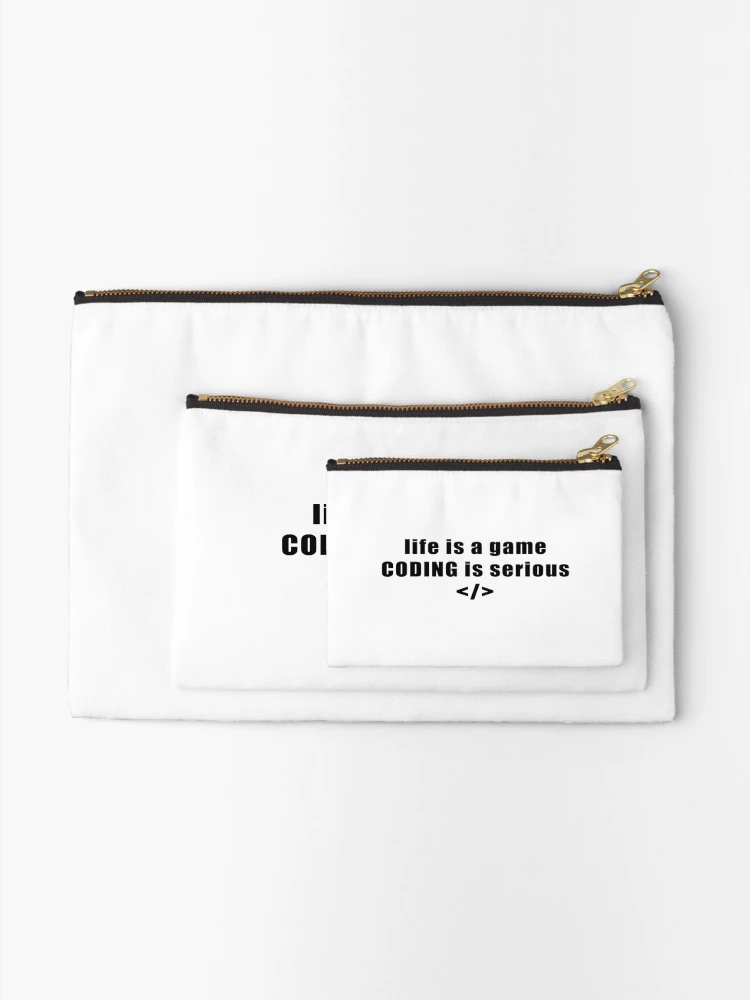 Thumbnail 2 of 4, Zipper Pouch, Coding is serious designed and sold by KeepOnCoding.