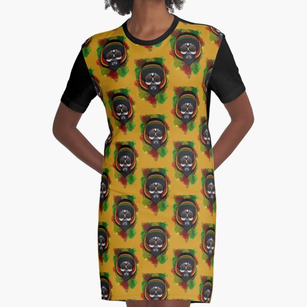 Errorface Skull Icons - Lion Graphic T-Shirt Dress