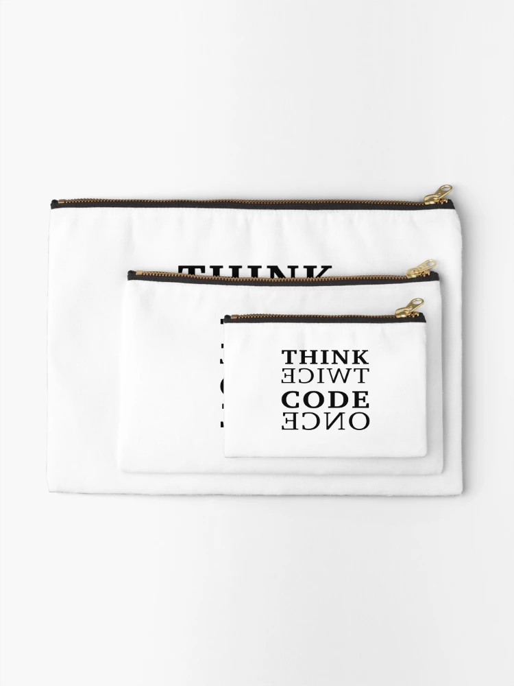 Thumbnail 2 of 4, Zipper Pouch, Think twice Code once designed and sold by KeepOnCoding.