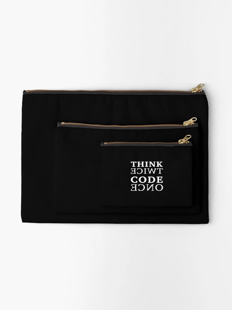 Thumbnail 2 of 4, Zipper Pouch, Think twice Code once designed and sold by KeepOnCoding.