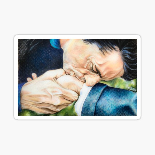 Item preview, Matthew kisses Diana’s wrist designed and sold by BusyFeeArt.