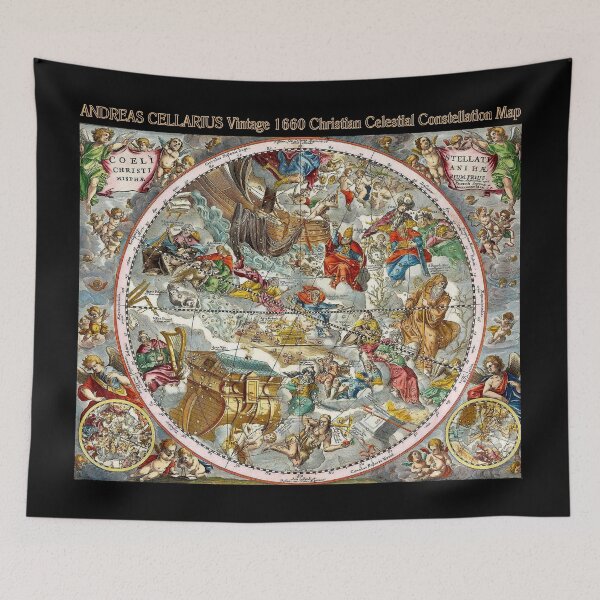 Artikelvorschau, ANDREAS CELLARIUS: Vintage 1660 Christian Celestial Constellation Map entworfen und verkauft von posterbobs.