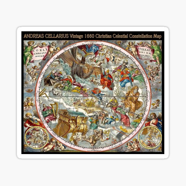Item preview, ANDREAS CELLARIUS : Vintage 1660 Christian Celestial Constellation Map  designed and sold by posterbobs.