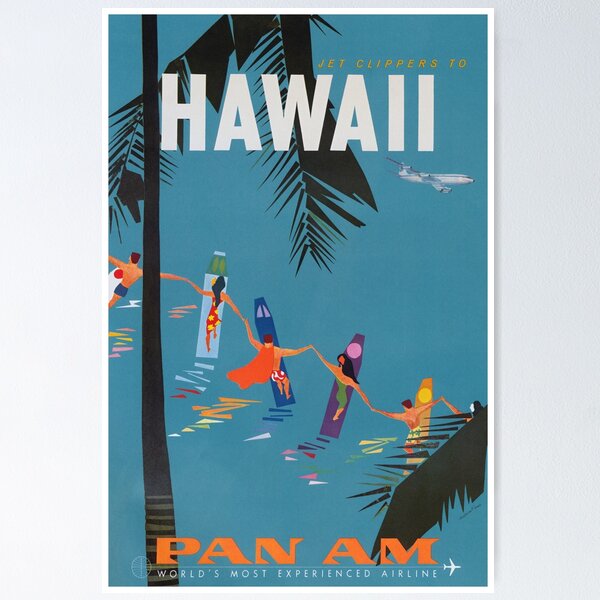 Item preview, Hawaii Vintage Travel Poster designed and sold by vintagevivian.
