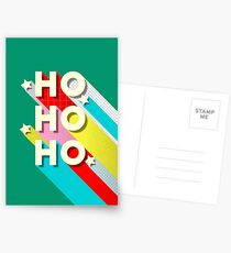 HO HO HO Christmas Typography Postcards