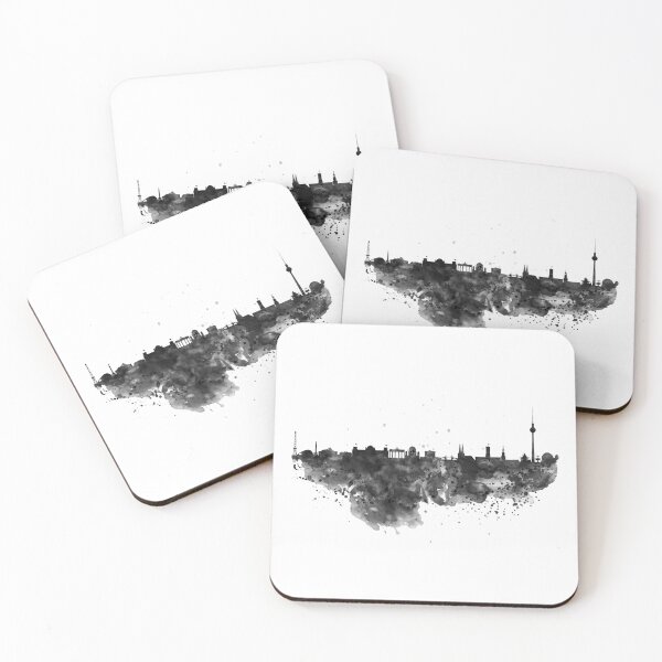 Item preview, Black and white Berlin watercolor skyline designed and sold by caracatita75.