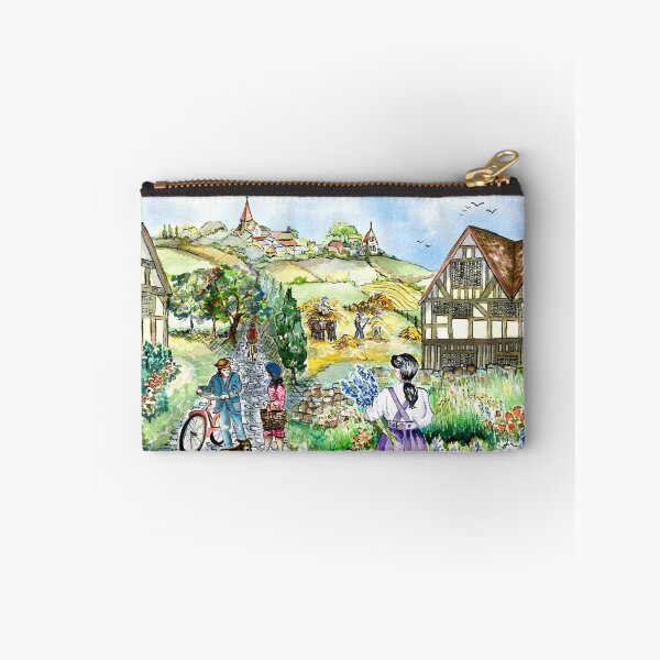Item preview, European Village Watercolor Sketch designed and sold by Sharon Schwalbe.