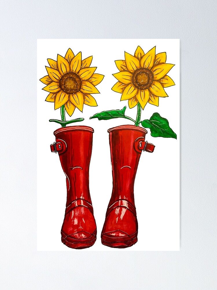 sunflower rain boots