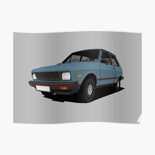 Yugo car - blue - US version Poster