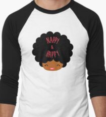 Glückliche Nappy Afro Baseballshirt für Männer