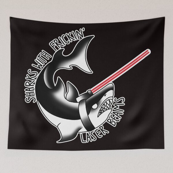 Item preview, sharks with laser beams designed and sold by despresso.