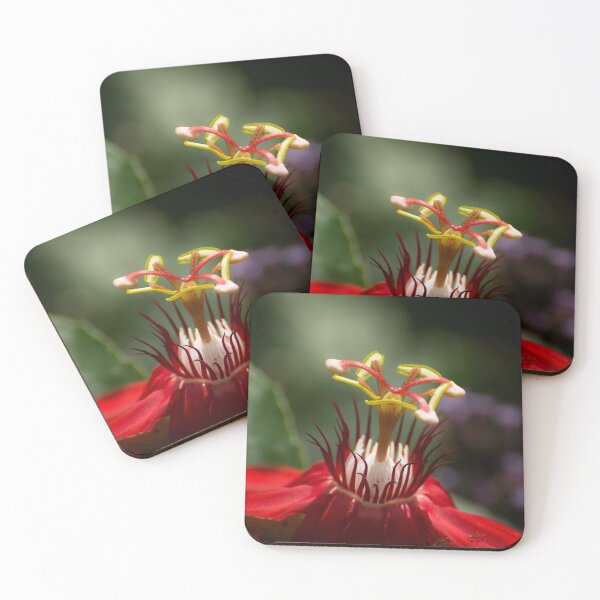 Item preview, Red passion flower close-up designed and sold by Zina Stromberg.