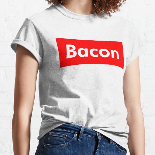Supreme Bacon Shirt Roblox - bacon t shirt roblox template