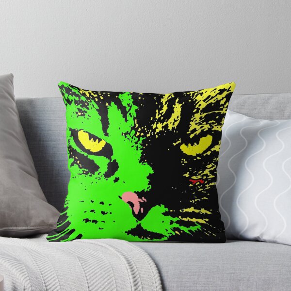 Item preview, ANGRY CAT POP ART - GREEN YELLOW BLACK TRASPARENT designed and sold by NYWA-ART.