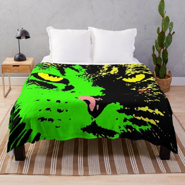 Item preview, ANGRY CAT POP ART - GREEN YELLOW BLACK TRASPARENT designed and sold by NYWA-ART.
