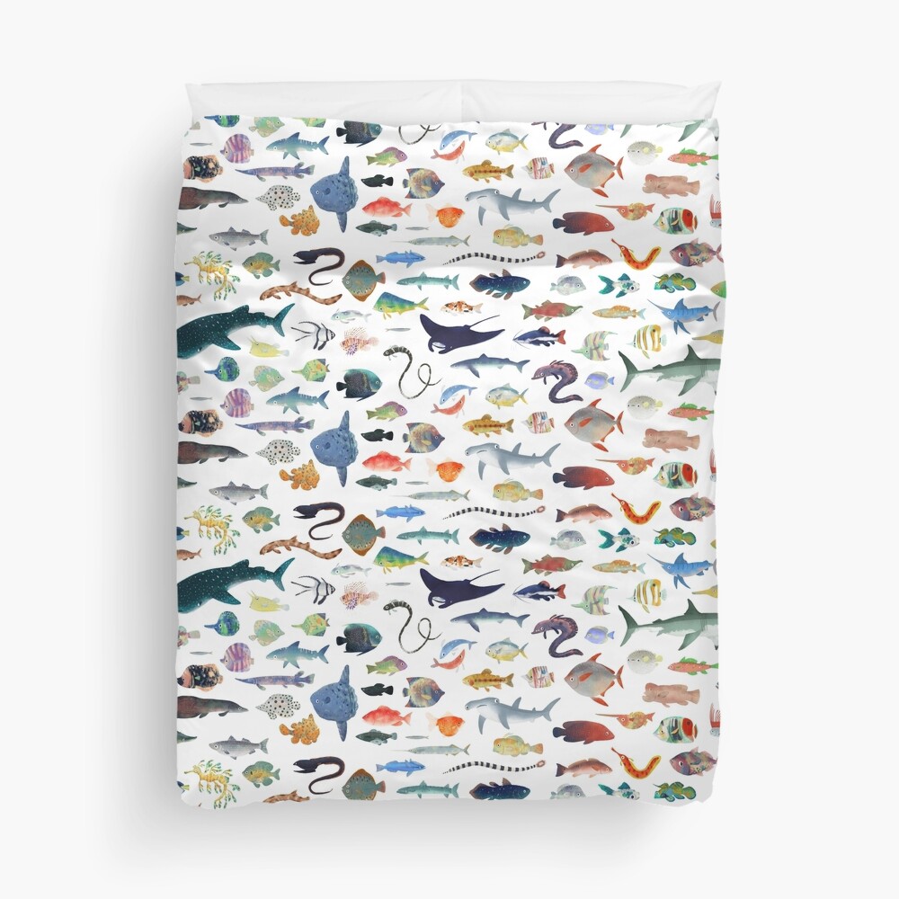 One Hundred Fish Duvet Cover