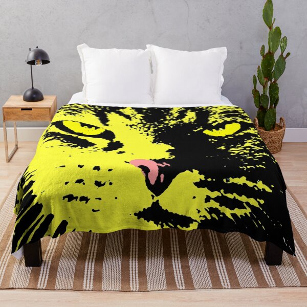 Item preview, ANGRY CAT POP ART - YELLOW BLACK TRASPARENT designed and sold by NYWA-ART.