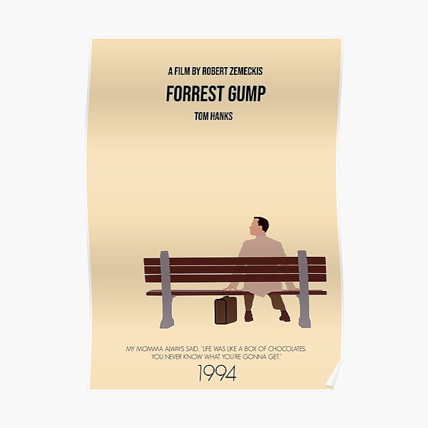 Affiche du film minimaliste Forrest Gump Poster