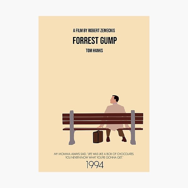 Forrest Gump Minimalist Movie Poster Photographic Print
