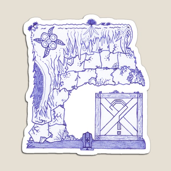 Merch #29 -- Crate Beneath The Crumbling Cliff Magnet
