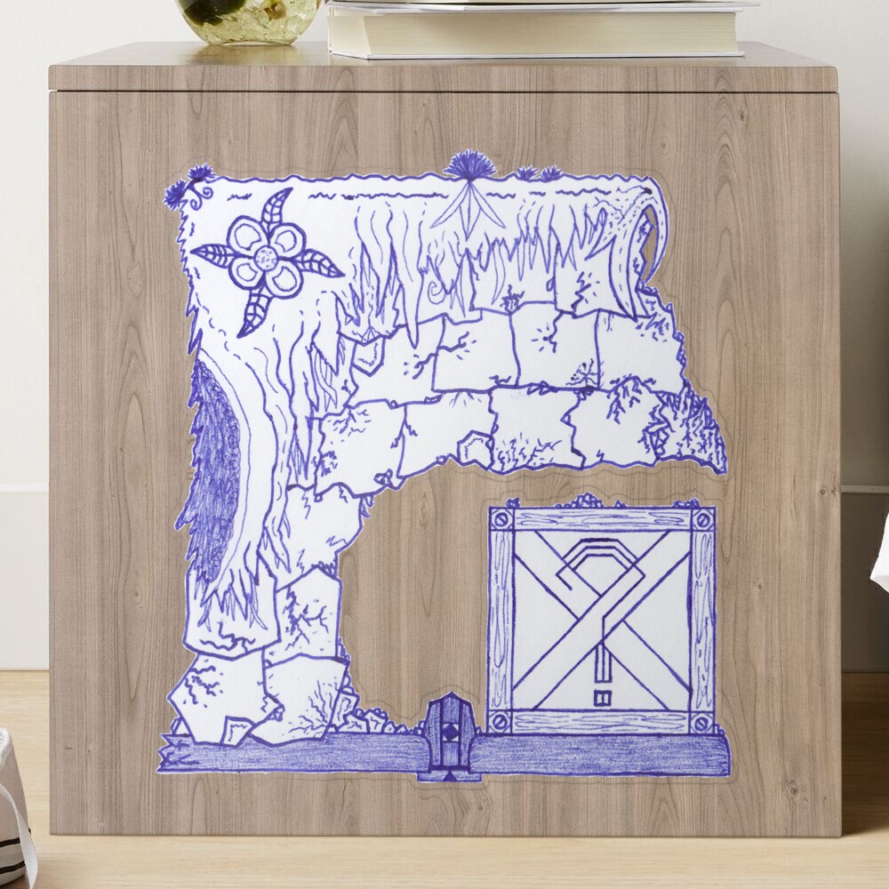 Merch #29 -- Crate Beneath The Crumbling Cliff Sticker