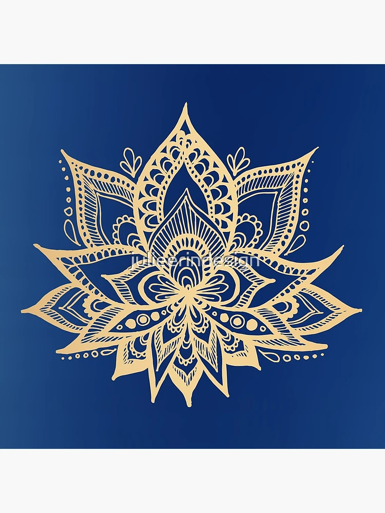3D BLUE GOLD FLOWERS – LMNOP design boutique