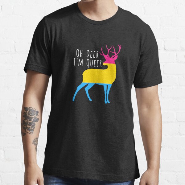 Pansexual Flag Oh Deer I'm Queer - Funny LGBT Gay Pride Tee Essential T-Shirt