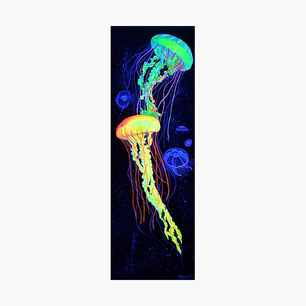 Neon Jellyfish Photographic Print