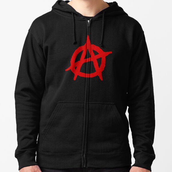 Anarchy A Symbol Black Cotton Hoodie Hooded Sweatshirt Anarchist AnCap AnComm