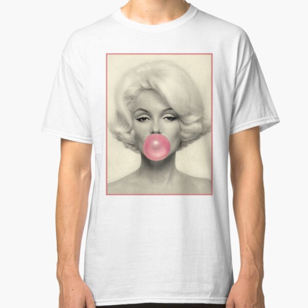 MARILYN MONROE : Bubble Blowing Print Classic T-Shirt