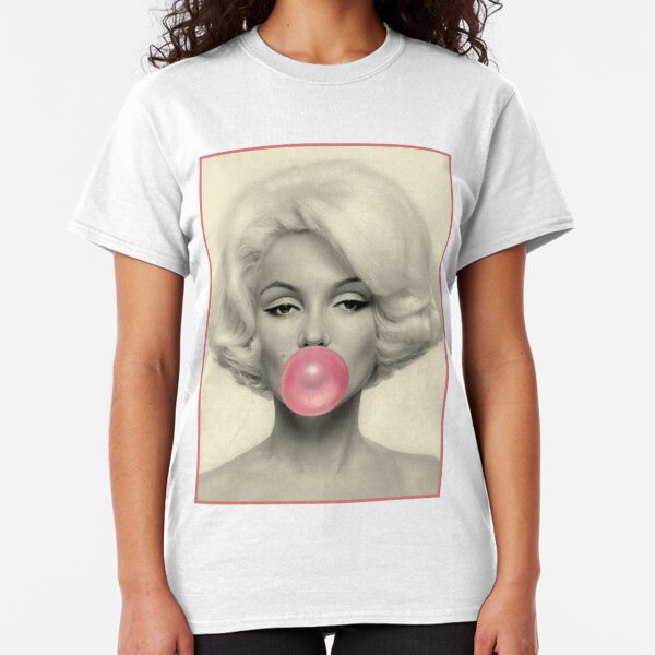 MARILYN MONROE : Bubble Blowing Print Classic T-Shirt