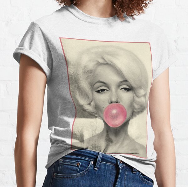 MARILYN MONROE : Bubble Blowing Print Classic T-Shirt